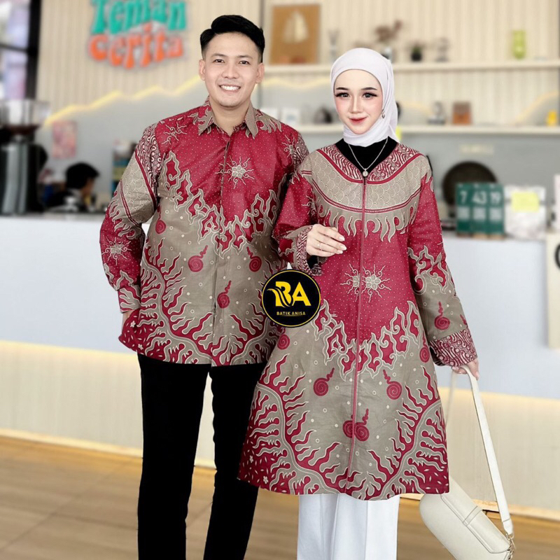 Batik Couple Original Pekalongan Premium Katun Batik Rhizqy Jumbo Seragam Sarimbit Motif Terbaru 202