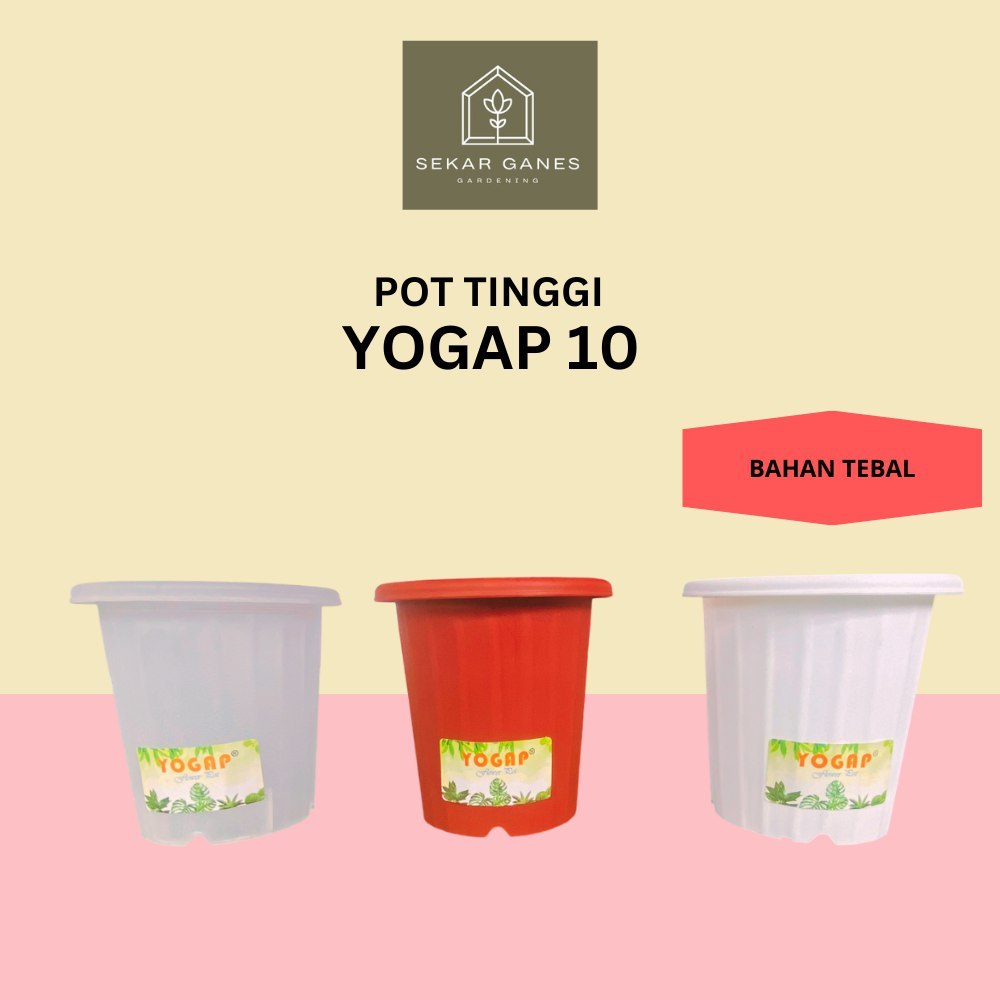 POT YOGAP YPT 10 13 15 17 18 19 PUTIH COKLAT ORANGE MERAH BATA BENING TRANSPARAN pot yogap besar