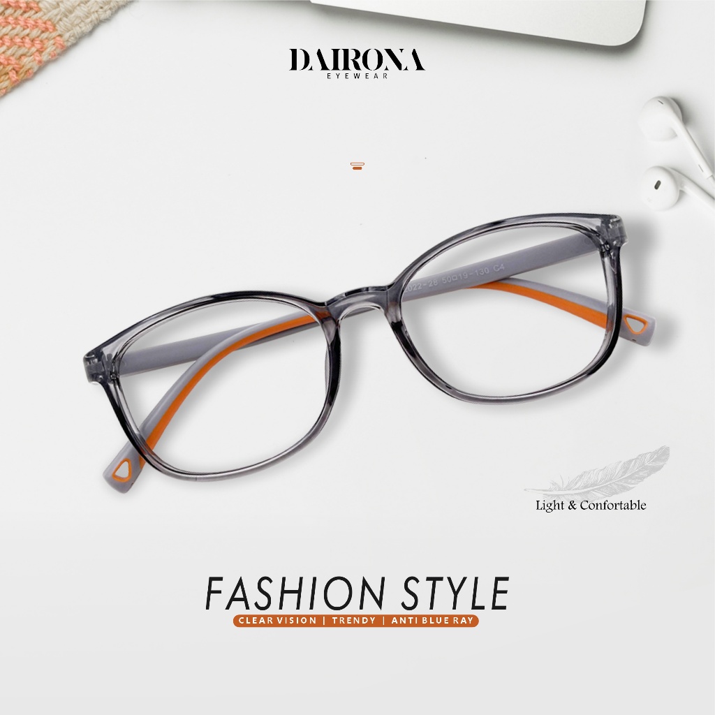 Dairona Eyewear Kacamata Frame Minus Anti Radiasi Blueray Photocromic Bluecromic Kotak TR-90  Pria W