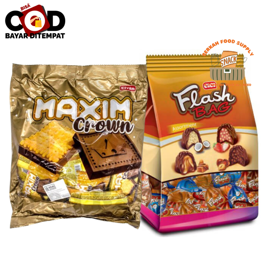 

[ BERKAH ] Elvan Maxim Crown Chocolate Flash Bag Assortment Cream 300gr Coklat Turkey Halal Arab