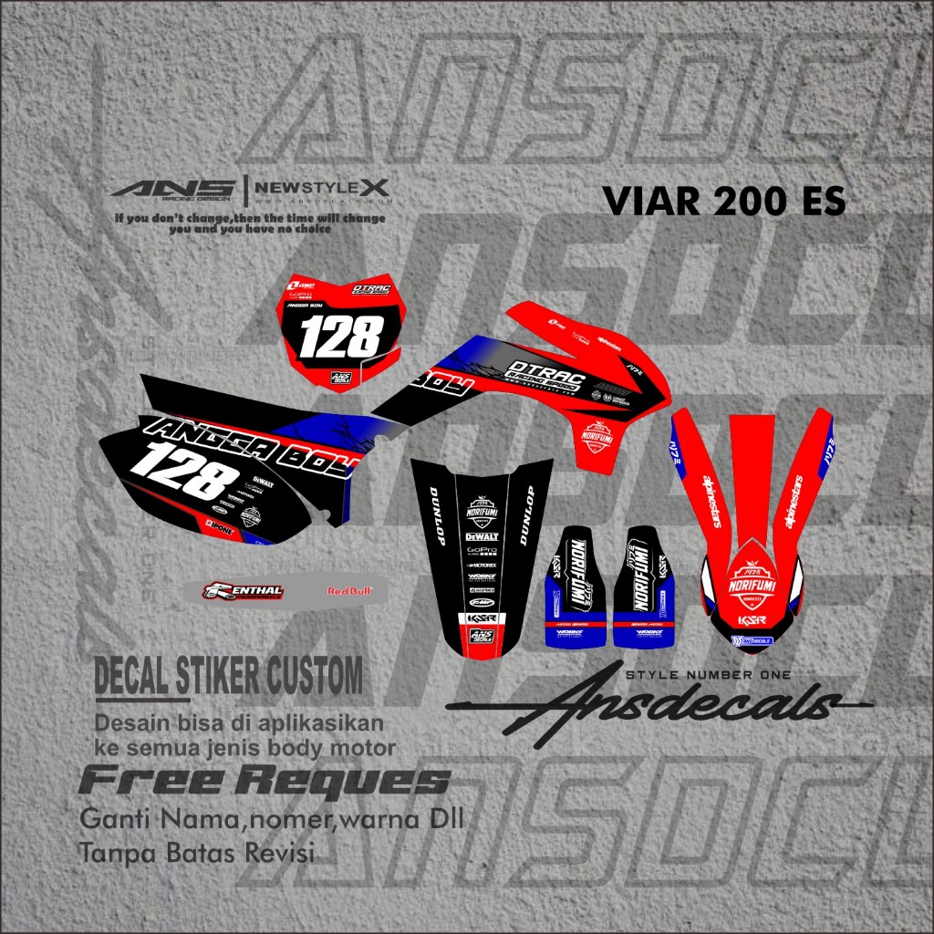 Decal Viar Cross-x 200es custom Decal Viar 200 es Decal viar free request