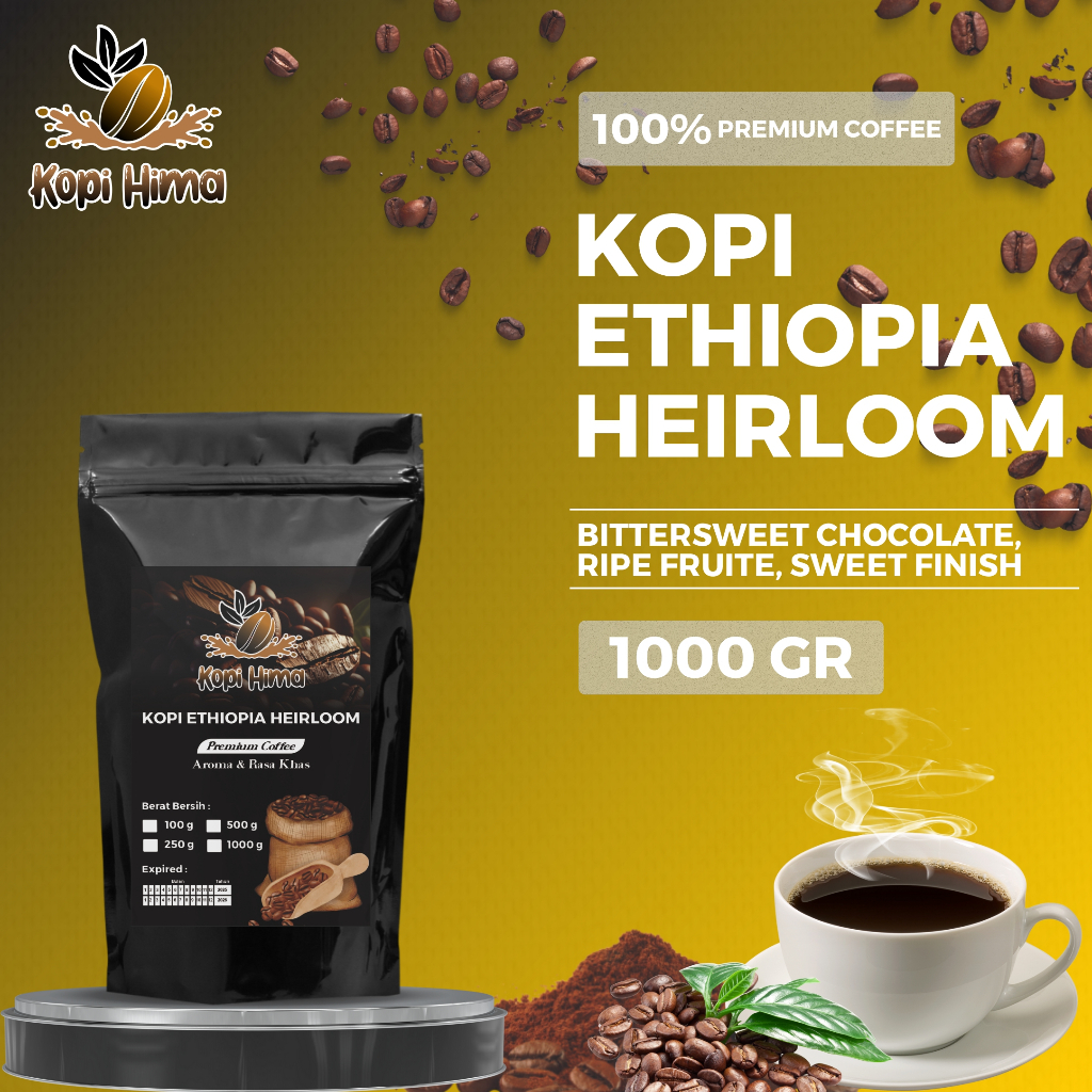

kopi.hima - bubuk kopi ethiopia heirloom 100 gram, 250 gram, 500 gram, 1000 gram premium roasting