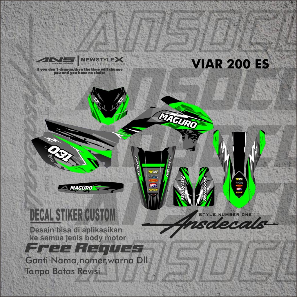 Decal Viar Cross-x 200es custom Decal Viar 200 es Decal viar free request
