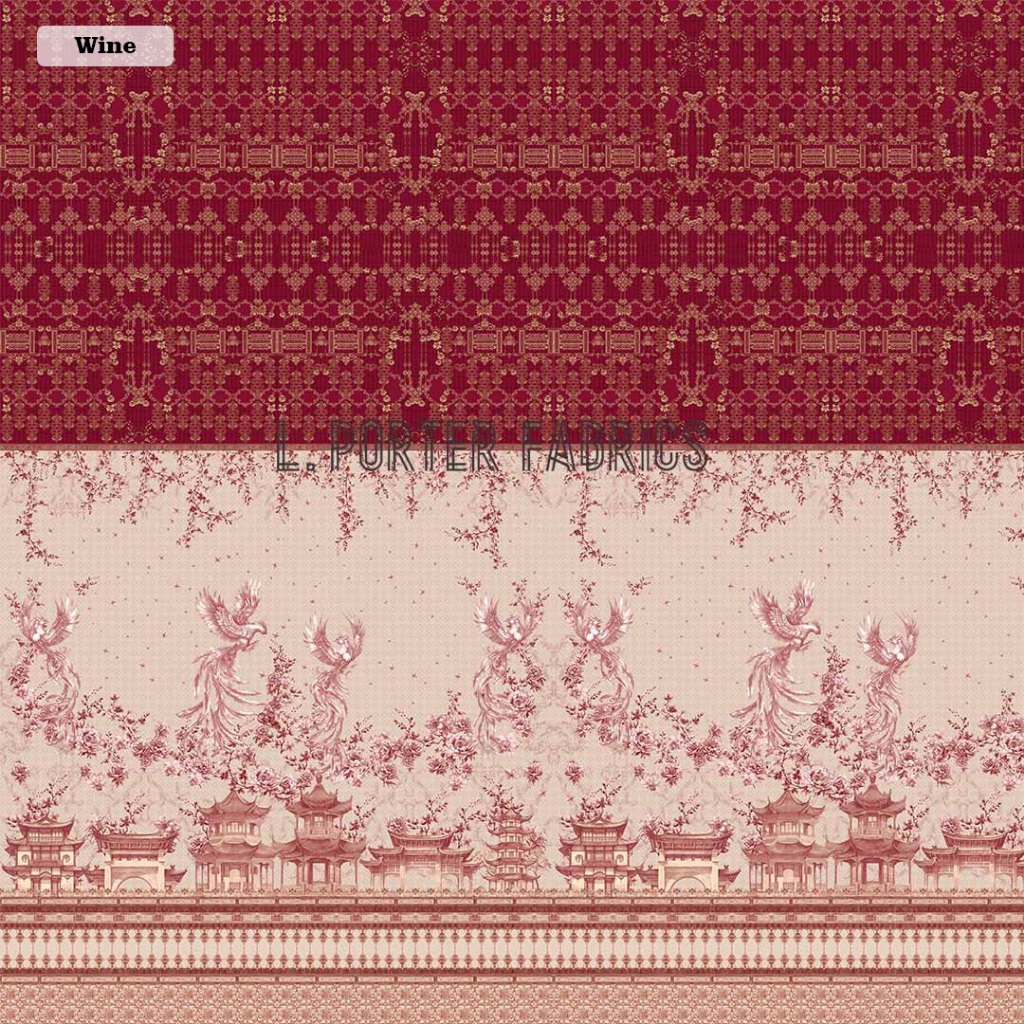 Kain cheongsam Motif Harmony Phoenix - Sateen Bridal I kain lamaran I kain batik I kain sangjit