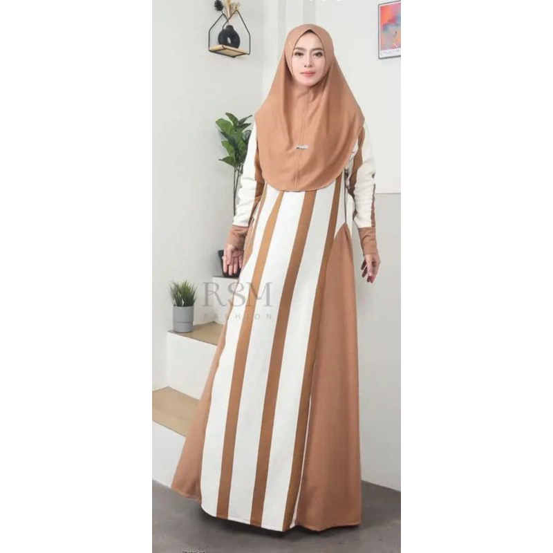 vanisa set hijab / gamis syar'i knit nigiri / hijab instan akrilik