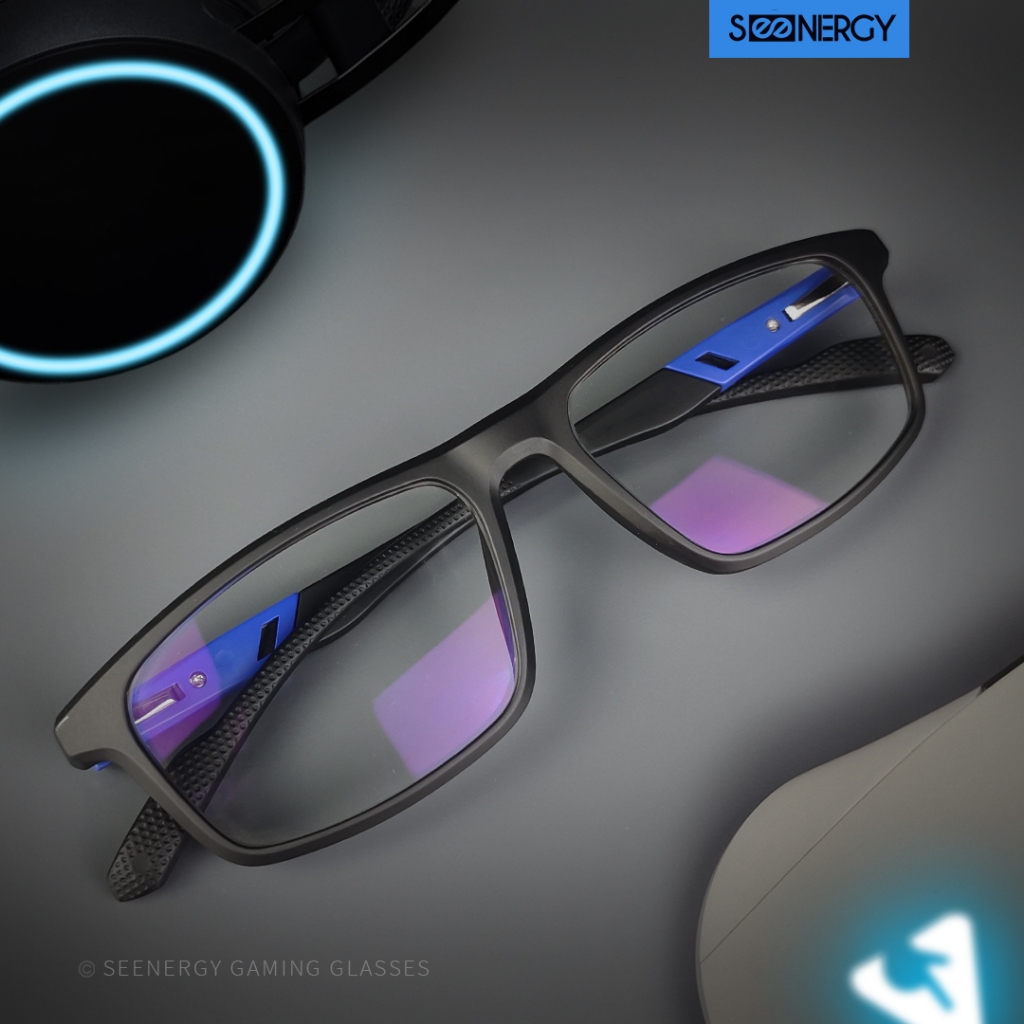 SEENERGY Kacamata Gaming | Impact Black Blue