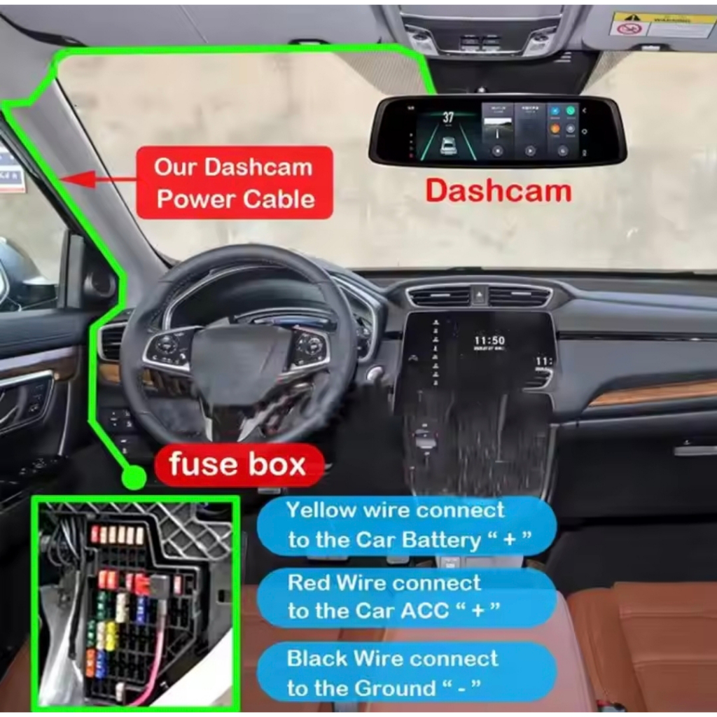 hardwire kit dashcam adaptor 24H dvr kamera mobil 3A universal H316