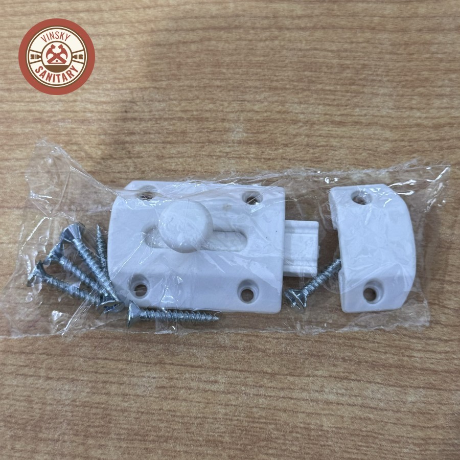 Grendel PVC Slot Pintu Murah 2 inch / Gerendel Kamar Mandi Toilet