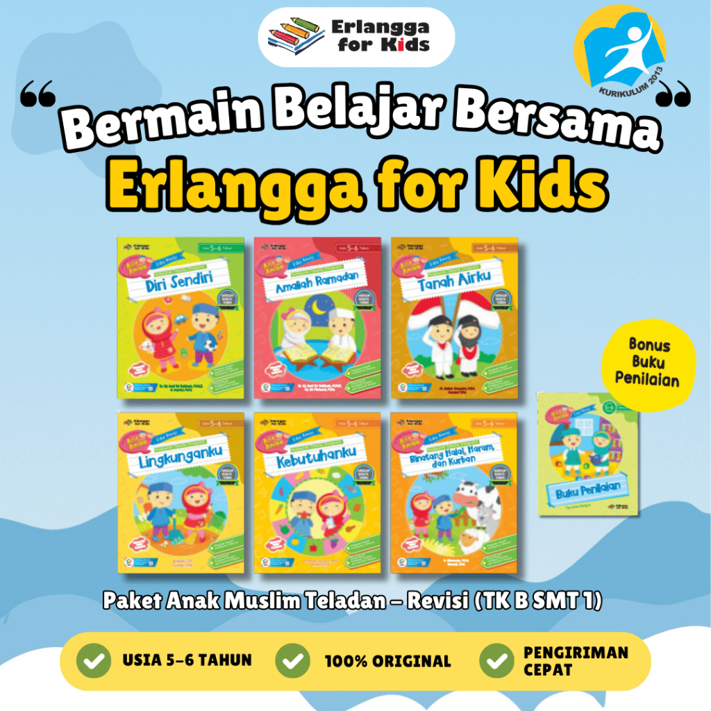 [Erlangga] Buku Paket TK : Paket SBBA Tematik Usia 5-6 Tahun - Erlangga For Kids
