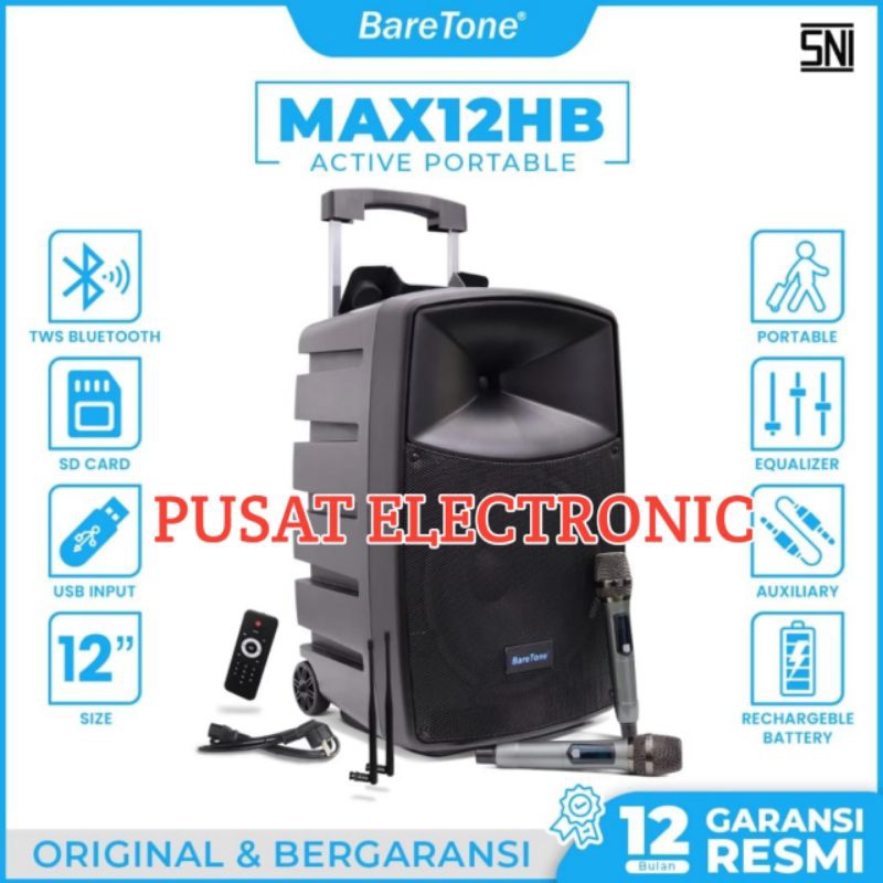 Speaker Portable Baretone Max12Hb Original Speaker Baretone 12inch Garansi resmi