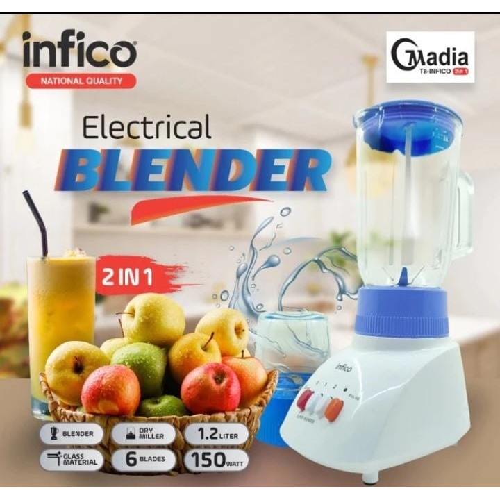 Infico T8B blender kaca 2 in 1