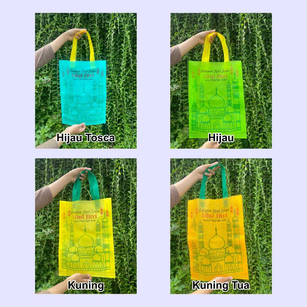 

[LUSINAN 12 PCS] TAS LEBARAN/ tas idul Fitri/ tas spunbond / Tas Hampers Lebaran/ Tas parcel