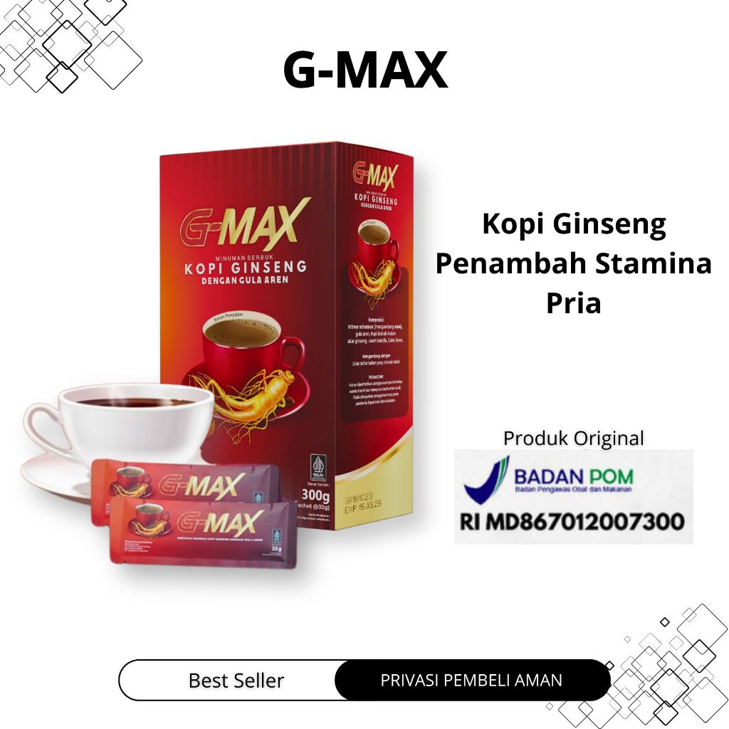 

Gmax Kopi Stamina Pria Menambah Lebih Lama BPOM Original Coffee