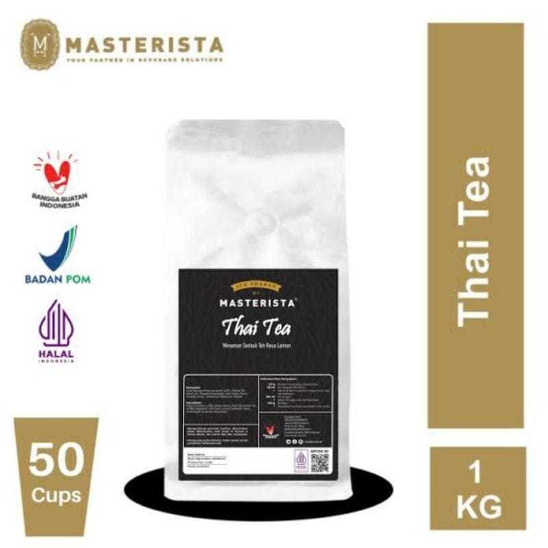 

Masterista powder ice shaken Thai tea 1kg / bubuk minuman rasa Thai tea/ masterista powder drink Thai tea