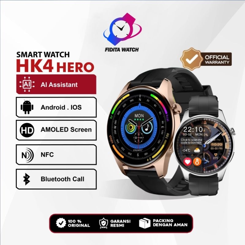 HK 4 Hero Smartwatch Amoled always ON