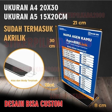 AKRILIK + STIKER AGEN BRILINK BIAYA ADMIN ( CUSTOM CHAT ADMIN )