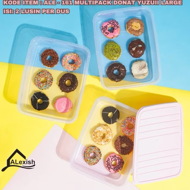Kotak Donat Yuzuii Large Alexish Multipack 7000 ML Tempat Roti Plastik