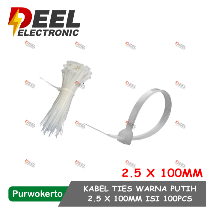 

KABEL TIES 10CM WARNA PUTIH ISI 100PCS CABLE TIES 2.5X100MM ZIP TIES