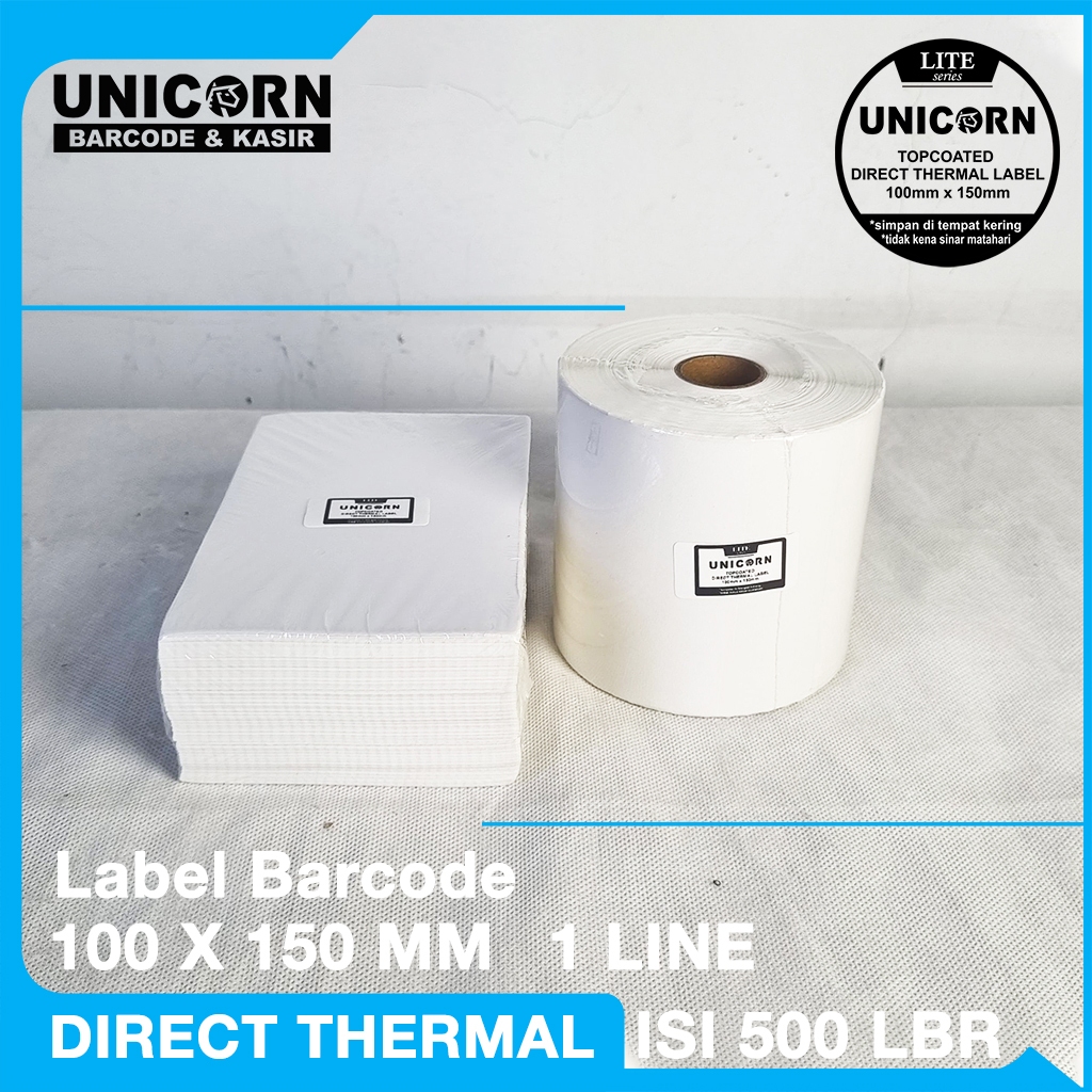 

Stiker Kertas Label Thermal Resi AWB A6 - Unicorn Lite 100x150 100 x 150 mm 100x150mm