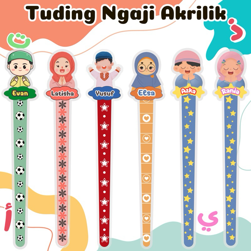 Tuding Ngaji Akrilik Series Madrasah | Kalam Ngaji | Tuding Ngaji Akrilik Custom Nama | Acrylic Tudi