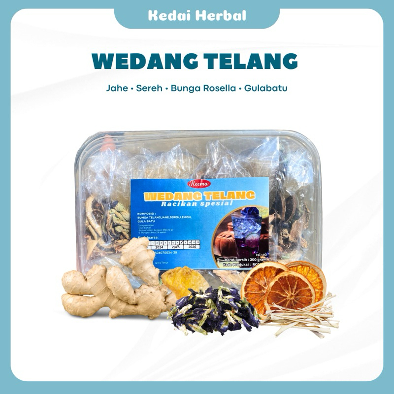 

Wedang Telang Lemon Jahe Sereh Detoxtea isi 10 bungkus