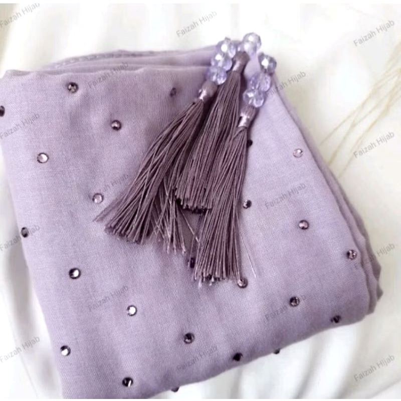 Hijab Swarovski Premium / Jilbab Segiempat Cristal Swarovski Premium
