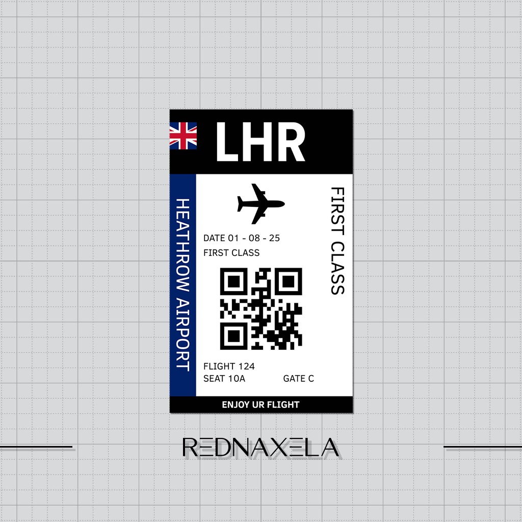 

Stiker Vinyl Airplane Ticket LHR Travel Suitcase Sticker