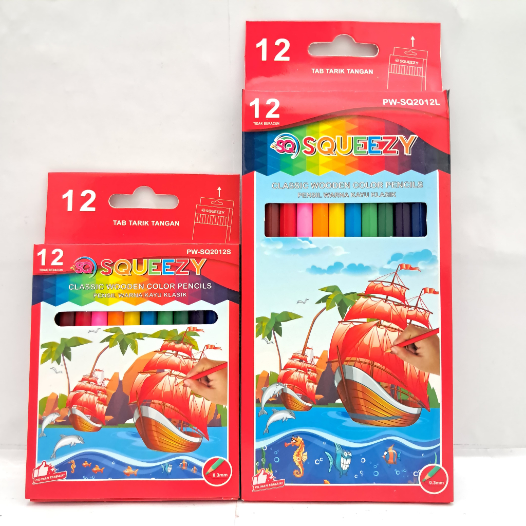 

1 Pak isi 12 Lusin Pensil Gambar SQUEEZY / PENSIL KAYU WARNA