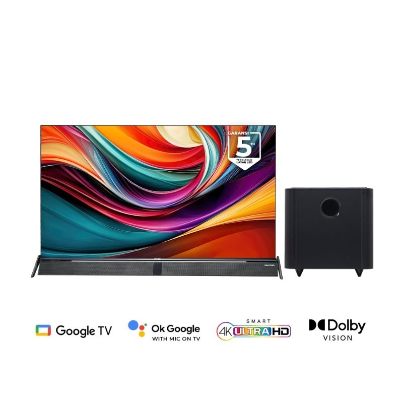 LED POLYTRON 43BUG5058 / LED POLYTRON 43 INCH GOOGLE TV / POLYTRON LED TV 43 INCH GOOGLE TV SOUNDBAR