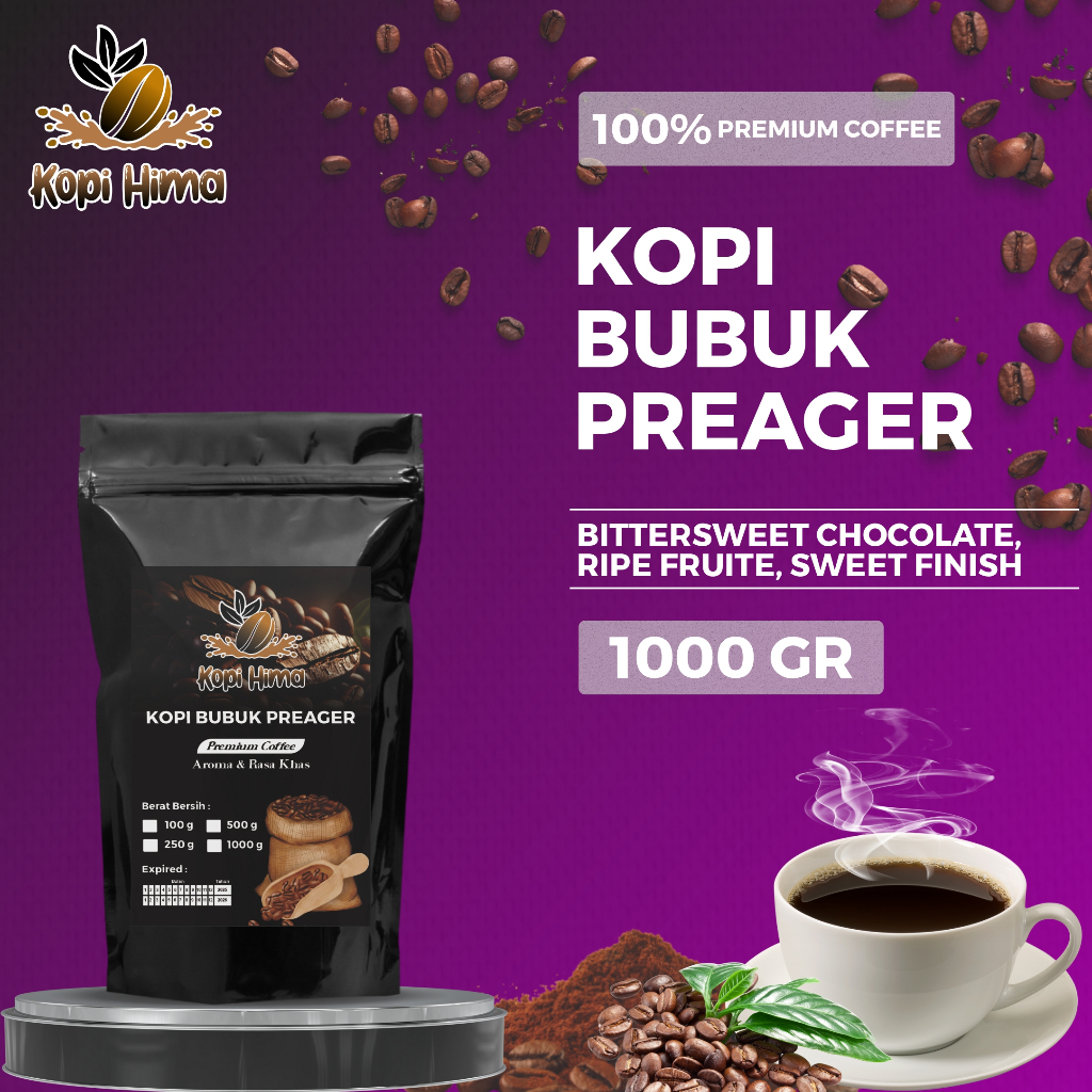 

kopi.hima - bubuk kopi preager berat variasi 100 gr, 250 gr, 500 gram, 1000 gram premium roasting