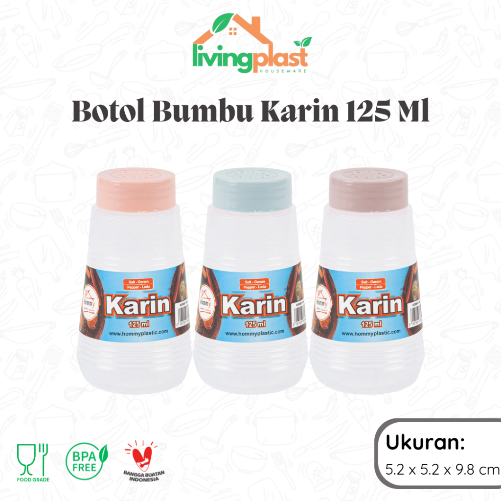 Botol Lada Karin 125 Ml / Botol Bumbu Mini / Tempat Bumbu Dapur / Botol Plastik Kecil