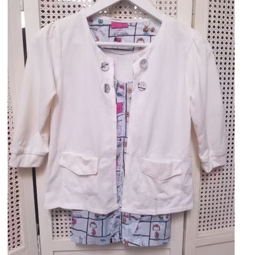 set cardigan tanktop snoopy baju atasan