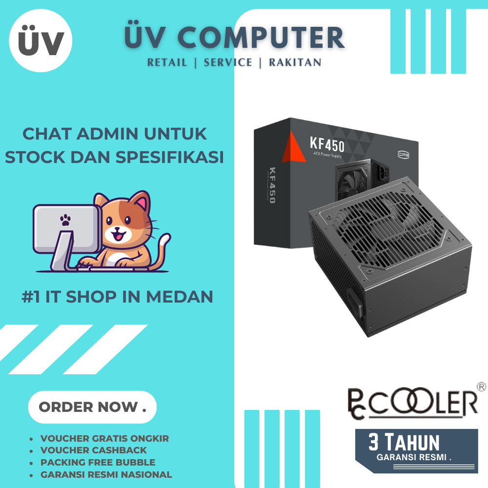 Power Supply PSU Internal PC Komputer PC-Cooler PCCooler KF450 KF-450 450W | Non Modular 80+ Plus Wh