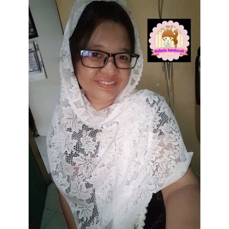 Mantilla persegi panjang/Kerudung misa/Mantilla brokat/Mantila/Kerudung instan