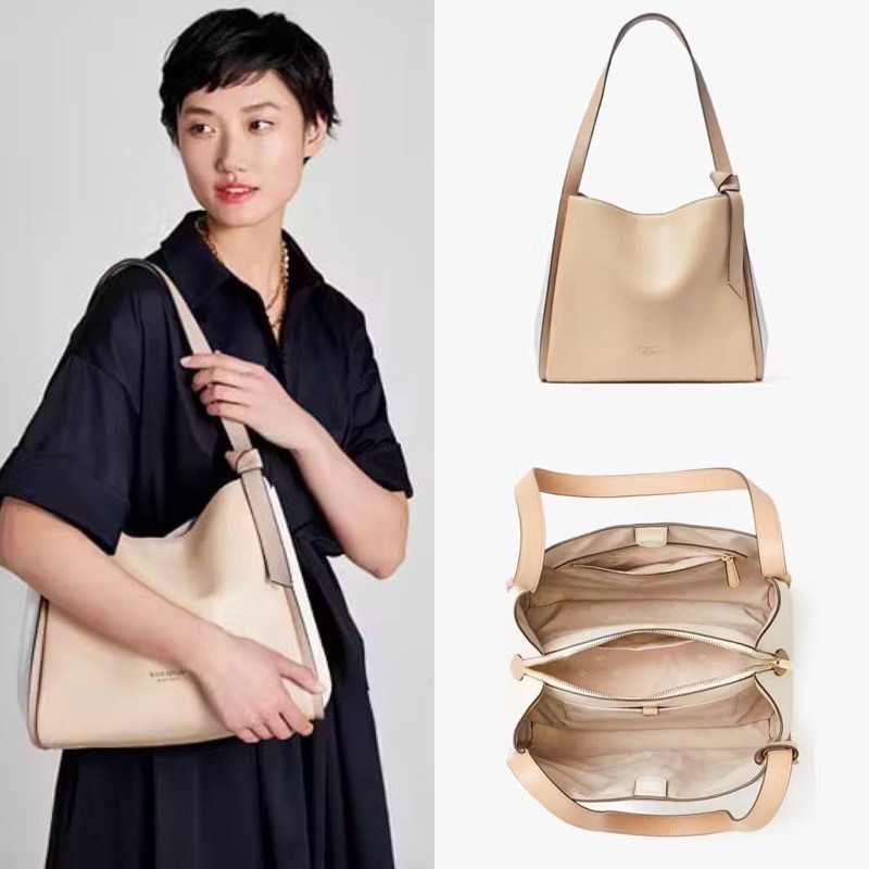 Tas Kate Spade Knott Large Tote Colorblocked Warm Stone Multi AUTHENTIC