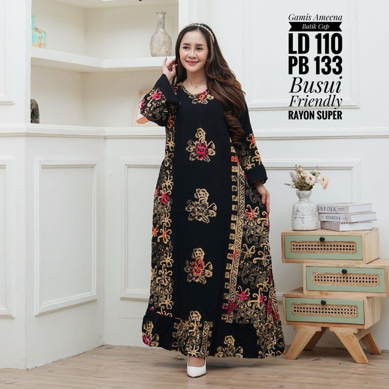 (FREE HIJAB) Gamis Batik Cap Tulis | Gamis Batik | Gamis Premium | Batik Cap | Batik Pekalongan dast