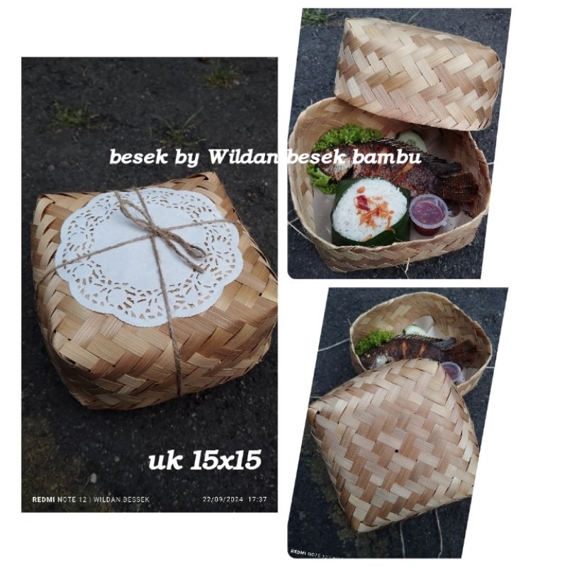 besek bambu uk 15x15 ||besek qurban||besek nasi ||