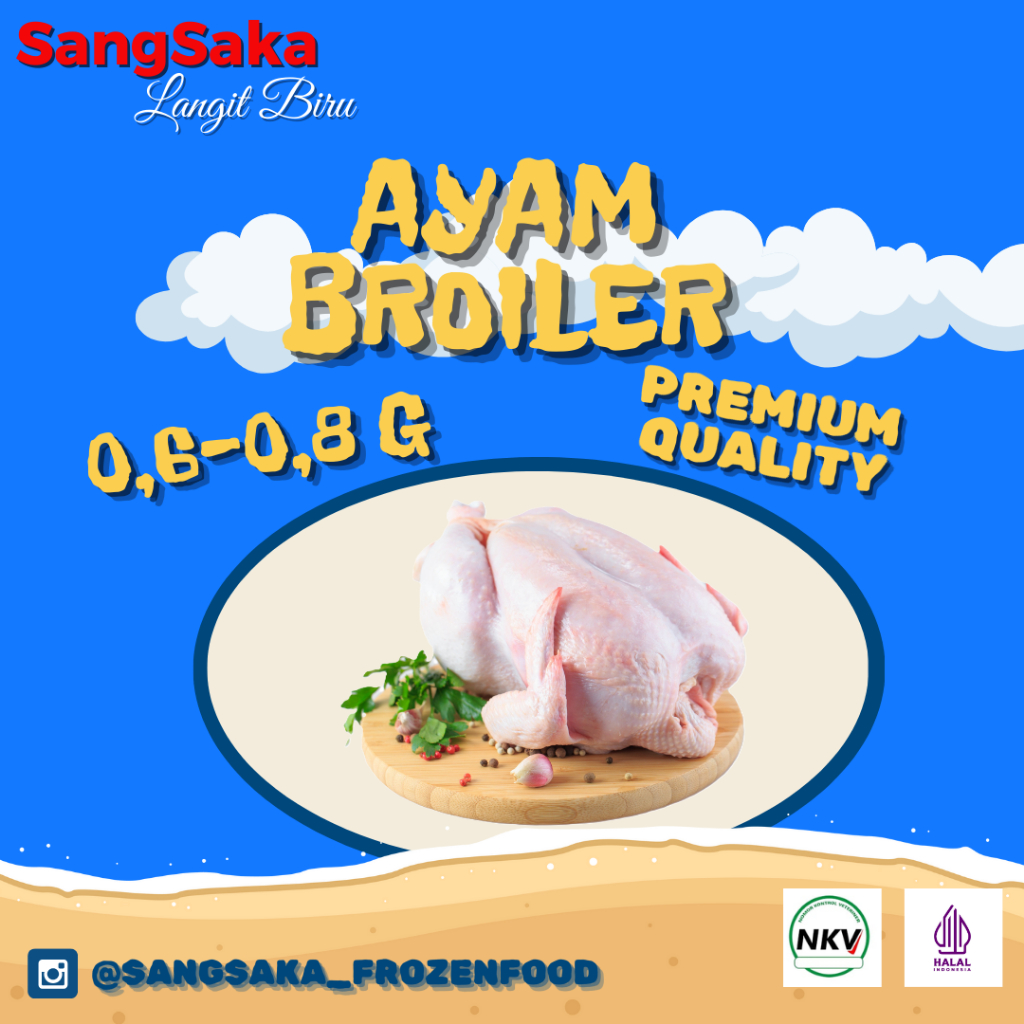 

Ayam Utuh Karkas Ayam broiler potong utuh Frozen Best Seller 600-800 GRAM
