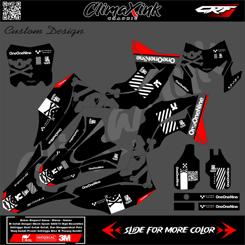 Decal crf 150l Full Body Motif One One Nine Simpel Keren Stiker Crf 150l Decal crf 150 l Full body