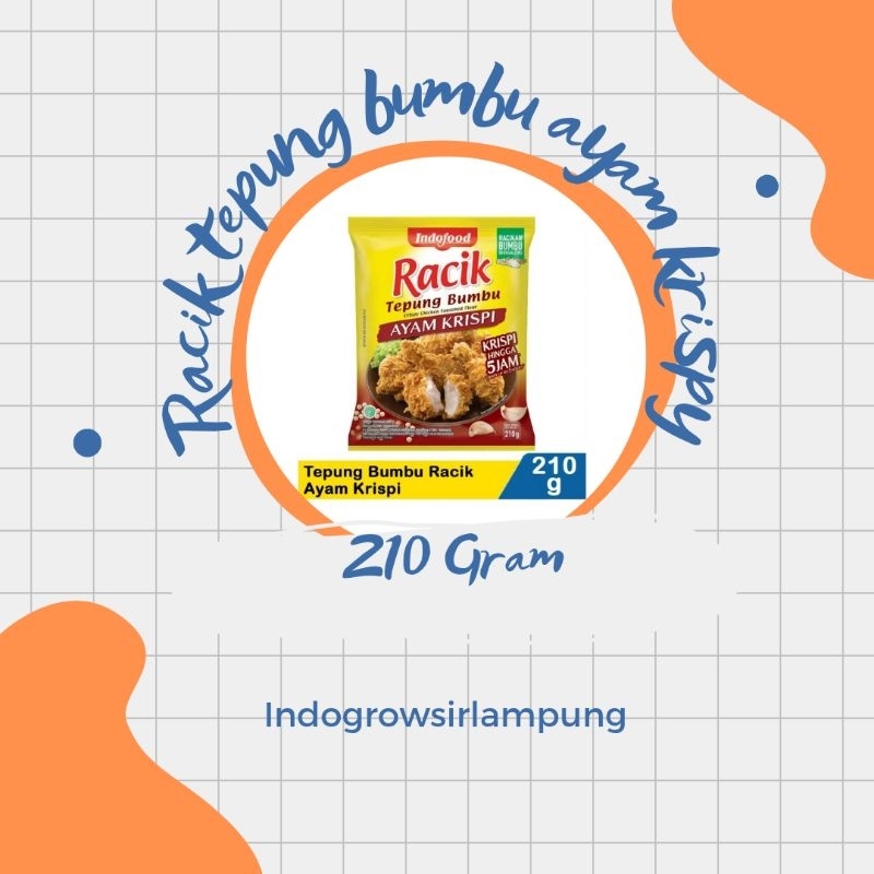 

Racik tepung bumbu ayam krispy 210g