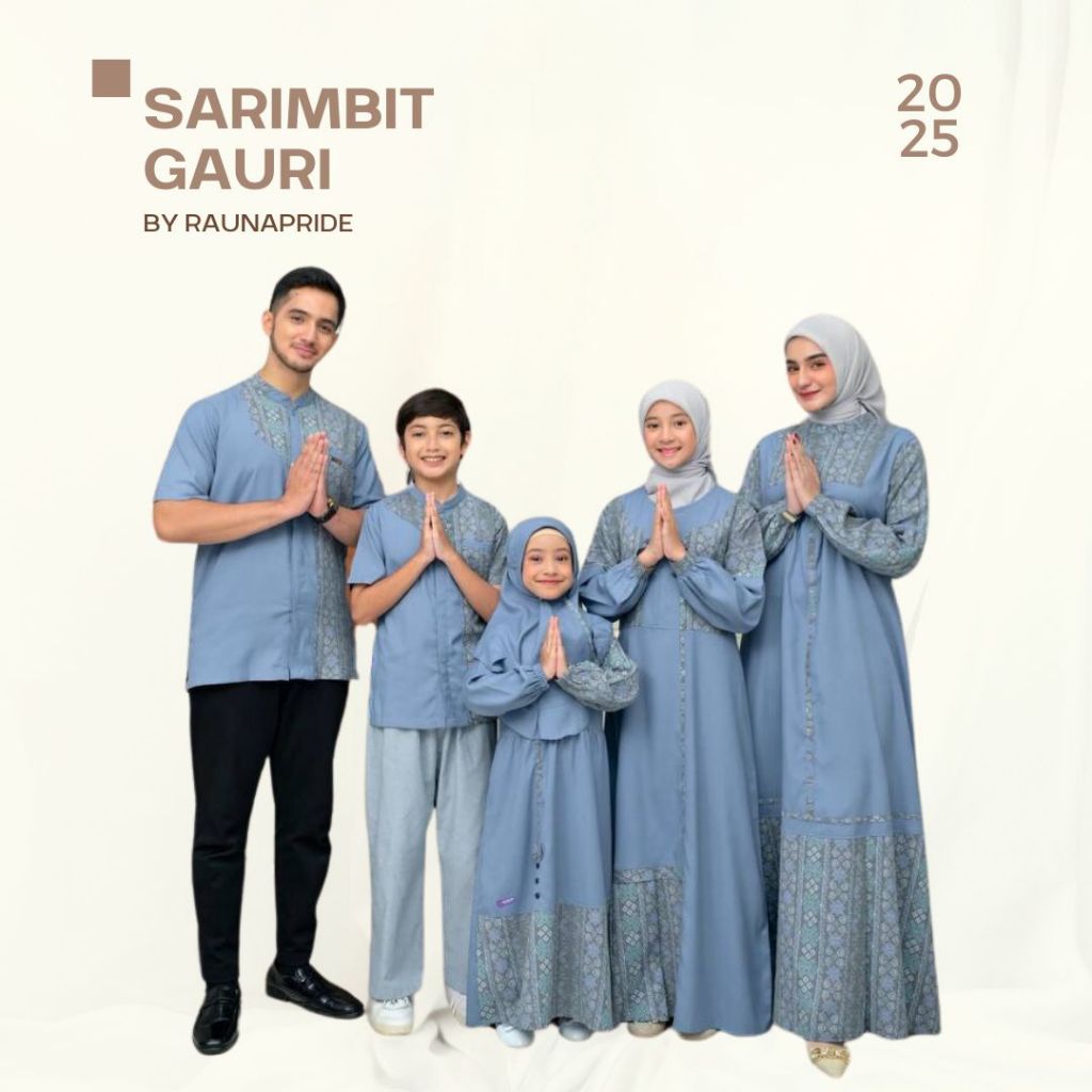 Sarimbit Rauna - Baju Sarimbit Gauri by RaunaPride - Sarimbit Lebaran Keluarga Terbaru || Denim