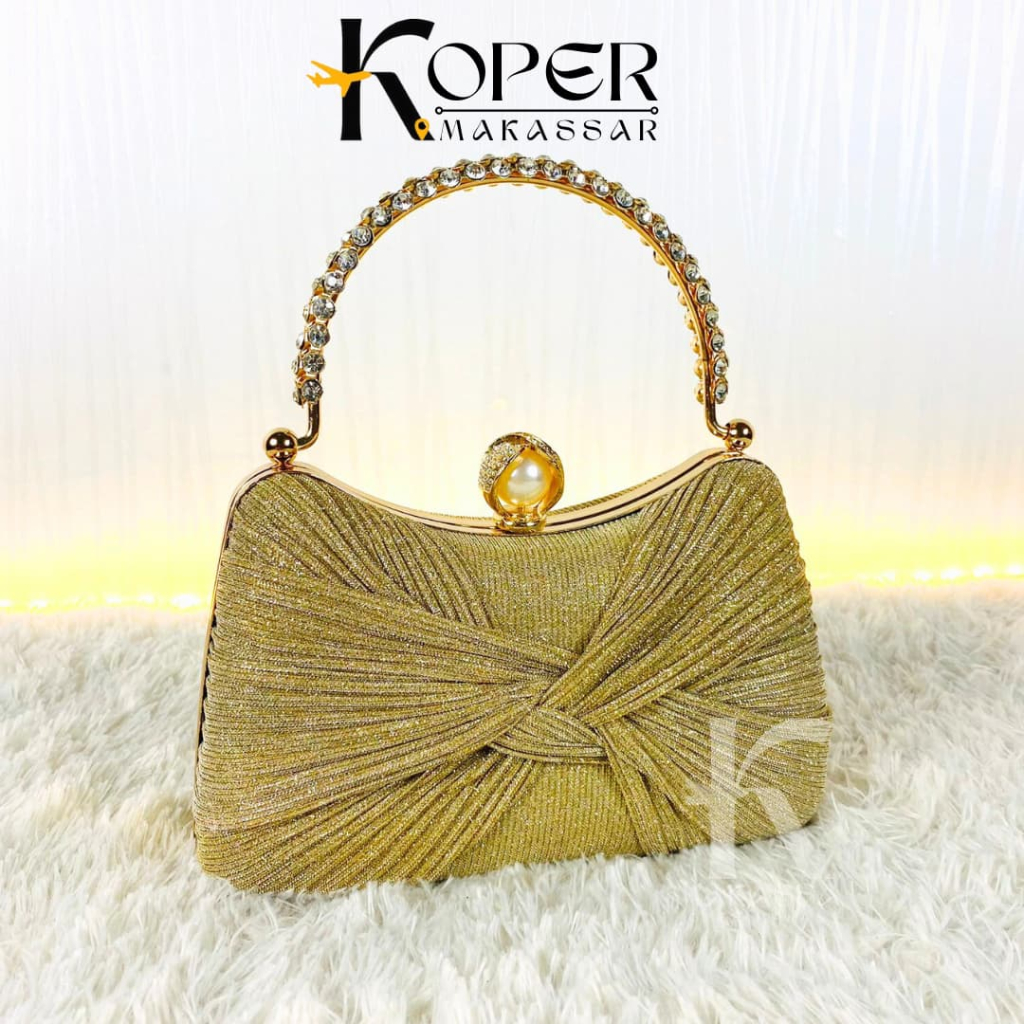 TAS PESTA WANITA IMPORT CLUTCH TAS TANGAN EMAS ELEGANT TAS PESTA MEWAH IMPORT MAKASSAR