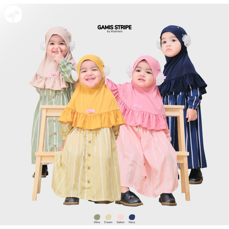Gamis Khaireen | Gamis Stripe by Khaireen | Gamis Anak | Gamis Katun | Gamis Premium