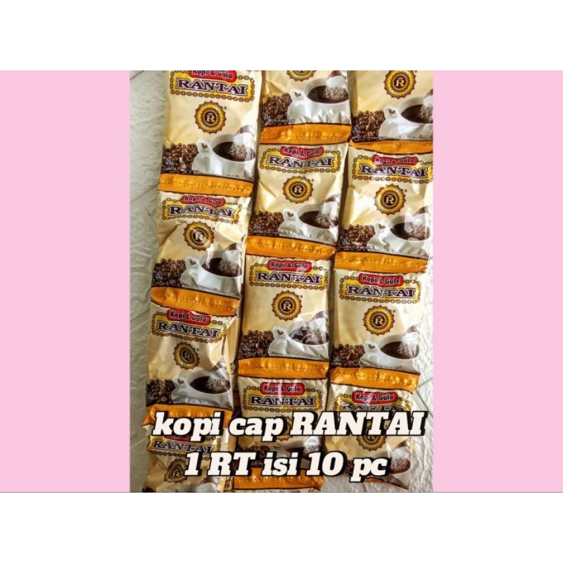 

Kopi bubuk cap Rantai + gula 1 pak isi 20 sacht