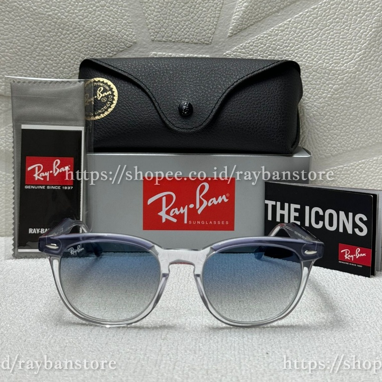 Kacamata RayBan Hawkeye RB2298 1355/3F Transparent Gray/ Clear Gradient Blue Original
