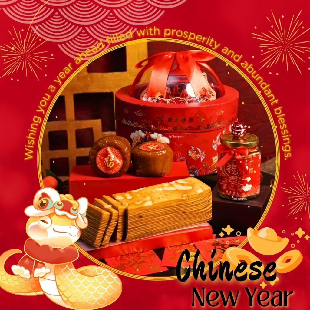 

GONGXI-18 HAMPERS IMLEK PARCEL CHINESE NEW YEAR KUE KERANJANG NASTAR CNY ELEGANT UNIK CANTIK
