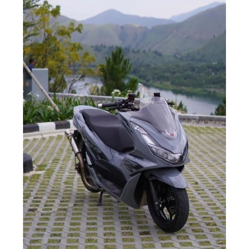 WINSHIELD VARIASI VISOR AKRILIK PCX 160 MODEL STANDAR TEBAL 3 MILI PNP PCX160