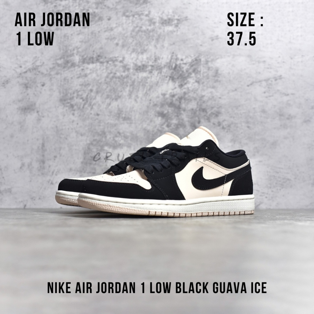 READY STOCK SIZE 37.5 - Nike Air Jordan 1 Low Black Guava Ice BNIB ORIGINAL MATERIAL