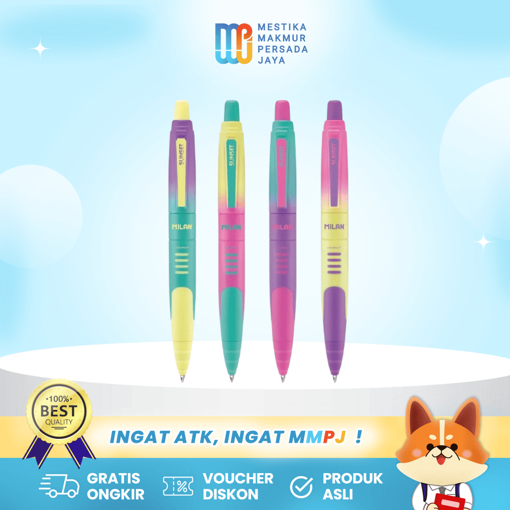 

Milan Ballpoint Compact Sunset 1mm - Pulpen Warna-Warni Sunset Series 1765689SN