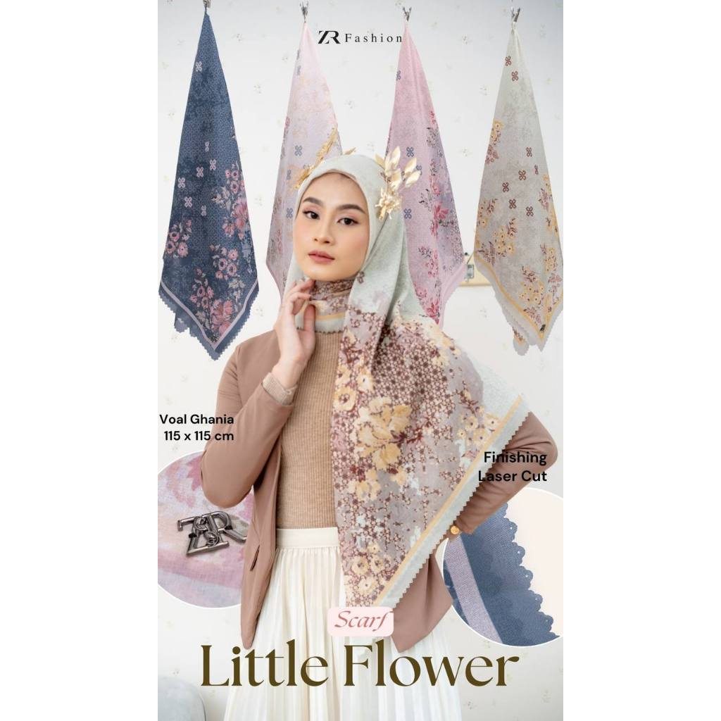 ZR Fashion - Hijab Motif Printing Little Flower | Little Flower Scarf - Voal Ghania